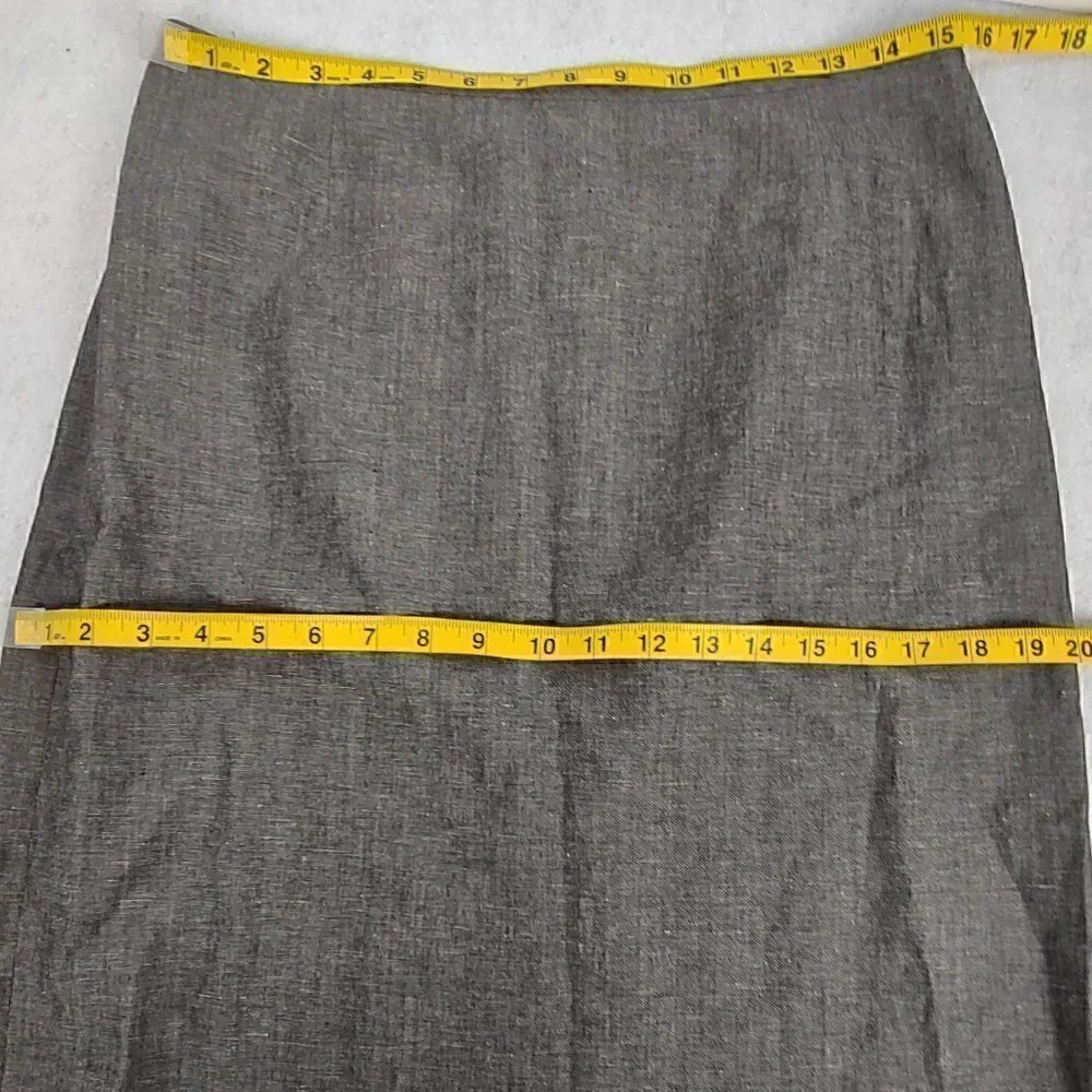 Gray Linen Polyester Blend Skirt Size 10P